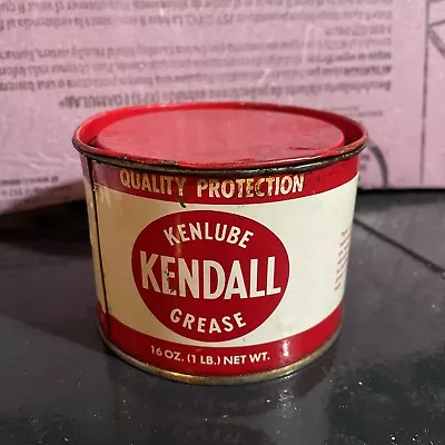 Vintage Kendall Kenlube Grease 1 LB Can Gas Oil Service Station Mancave USA • $25