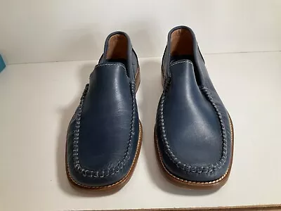 Axott Mens Uk Size 9 Vintage Italian Blue Leather Slip On Shoes • £19.99