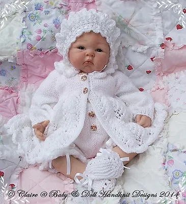 Babydoll Handknit Designs Knitting Pattern Fern Lace 14-24  Doll Or 0-3m Baby • £3.99