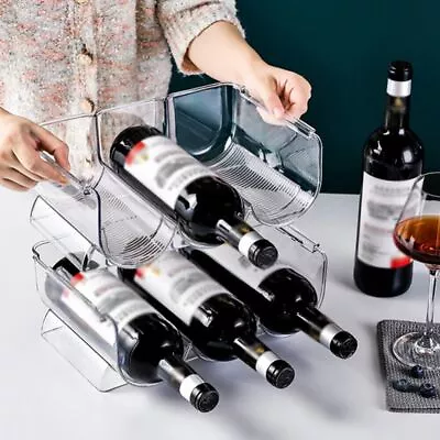 $19.73 • Buy Stackable Fridge Organiser Wine Beer Stacking Bottle Rack Kitchen Can Holder 