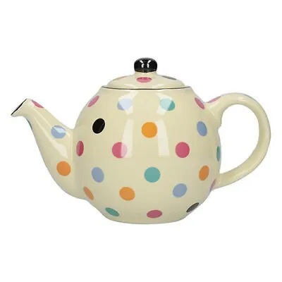 LONDON POTTERY Globe 4 Cup Teapot Cute Rainbow Spotty Polka Dot New Collectible • £24.99