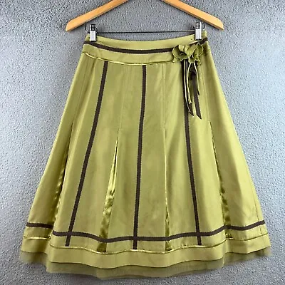Vintage Women’s J. Jill 100% Silk Skirt With Trim And Satin Pleat Inserts. Size • $21.99
