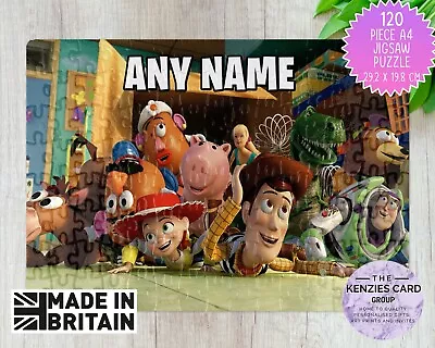 PERSONALISED Any Name TOY STORY 4 JIGSAW PUZZLE A4 120 PIECE V4 • £6.75