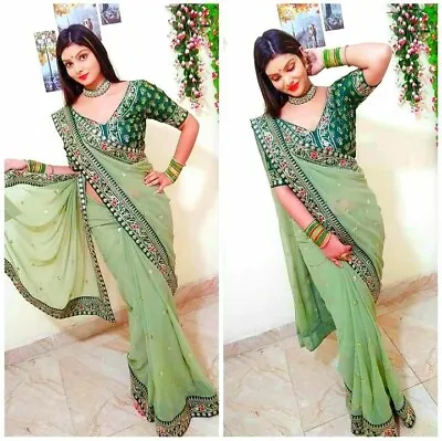 INDIAN Bollywood Designer Exclusive WEdding Wear Latest Stunning Look Saree • $50