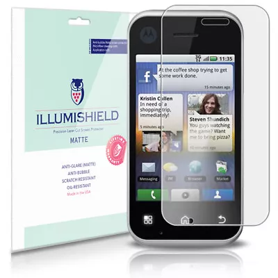 ILLumiShield Matte Screen Protector W Anti-Glare/Print 3x For Motorola BACKFLIP • $10.95