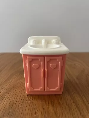 Fisher Price Loving Family Dollhouse Vintage 1993 Pink Tap Basin Bathroom • $15