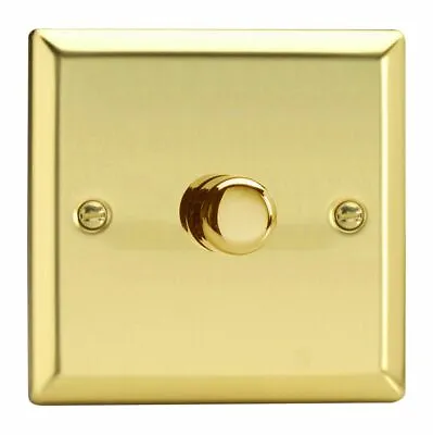 £12.50 • Buy Varilight HV1 Victorian Polished Brass 1 Gang 1-Way Rotary Dimmer Switch 60-400W