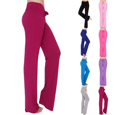 $19.79 • Buy Women High Waist Flare Yoga Pants Wide Leg Legging Trousers Loose Sport Bottom
