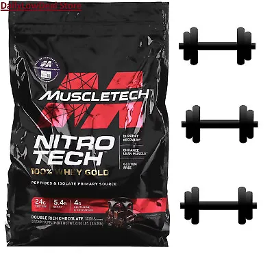 Muscletech Nitro Tech 100% Whey Gold Whey Protein Powder  Rich Chocolate 8 LBS • $119.95