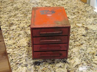 Vtg Small Mac Tools Storage Bin 4 Drawer Chest Organizer Box Red Screws Bolts • $117