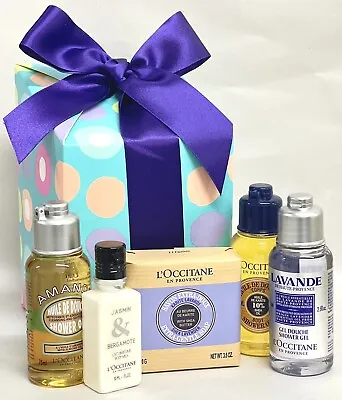 New L'Occitane 5 Pc Classics Gift Box *Great Pamper Box/Soap/Shower Gels/Lotion* • £24.99