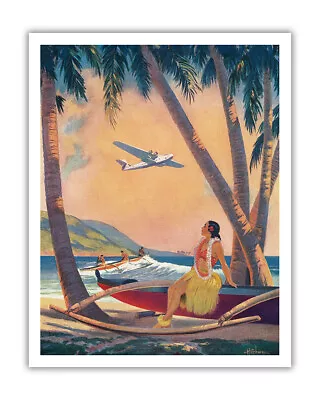 Hawaiian Hula Girl - Vintage Pin Up Calendar Page By Frederick Heckman 1941 • $12.98