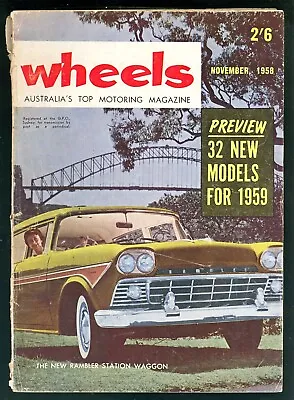 Wheels 1958 November Magazine (Vintage) Citroen Goddess Peugoet 403 Zephyr • $29.95