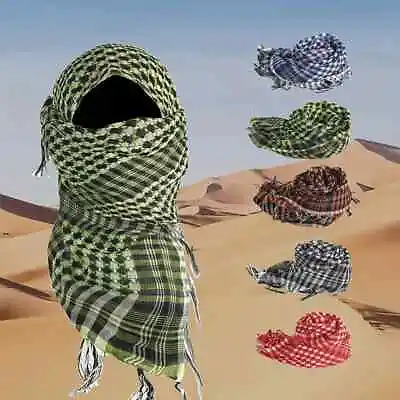 Unisex Men Women Arabic Head Scarf Hijab Neck Wrap Military Army Keffiyeh Desert • £1.99