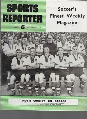 Sports Reporter - 1 Oct 1949 - Notts County & Manchester United (1948) Team Pics • £2.50