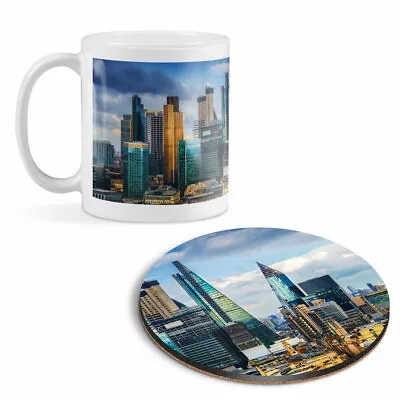 Mug & Round Coaster Set - London City England Skyscrapers #15983 • £9.99