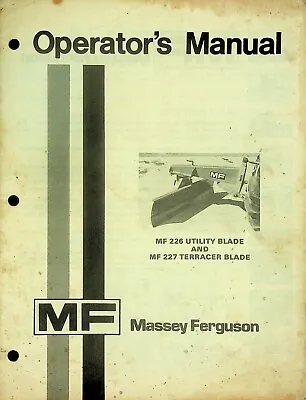 Vtg Original Massey Ferguson MF226 Blade MF227 Blade Operator's Manual • $19.95