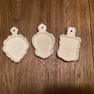 Set Of 3 Vintage Imperial Milk Glass Butter Or Cookie Mold 5” Great Hung On Wall • $36