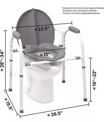 MedPro Defense Comfort Plus Commode Chair With Adjustable Height And Extra Wide • $56.99