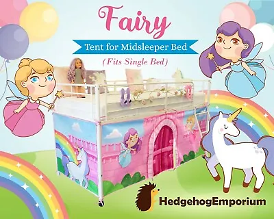 HedgehogEmporium Tent For Midsleeper Cabin Bed Mid Sleeper - FAIRY And UNICORN • £32.99