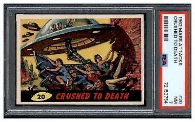 72153754 1962 Mars Attacks #20 Crushed To Death PSA 7 NM • $36