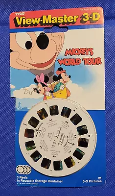 Color Disney's Mickey Mouse Mickey's World Tour Cartoon View-master 3 Reels Pack • $28.99