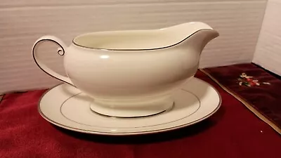 Mikasa Cameo Gravy Boat Platinum Rim Ultima+ Super Strong  • $49.97