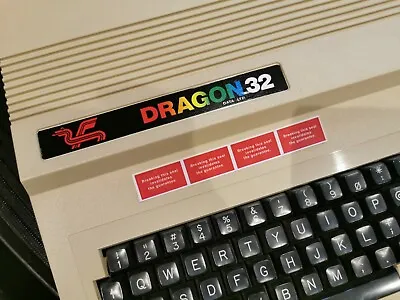 £7 • Buy DRAGON 32 Computer Ultimate Repro Matt Vinyl Sticker X 2 + Breaking Seals X 4