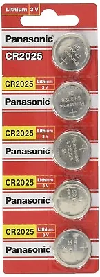 Panasonic CR2025-5 CR2025 3V Lithium Coin Battery (Pack Of 5) • £5.99