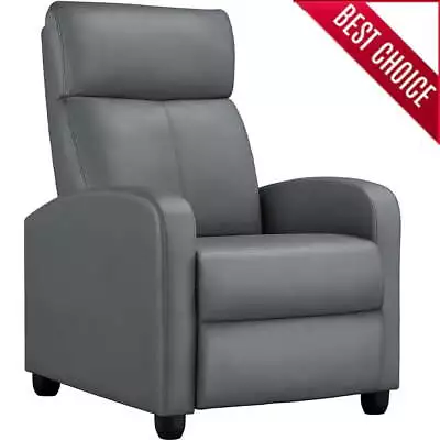 Faux Leather Push Back Theater Recliner Chair Bedroom Multifunctional Armchair • $93.68