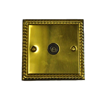 £14.99 • Buy Litecraft TV Aerial Socket Georgian Styled Fitting - Polished Brass Clearance