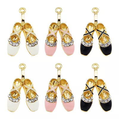 6PCS 26x16mm Enamel Dance Shoes Pendant Ballet Shoes Charms Jewelry DIY Making • £4.55