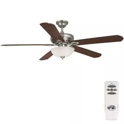 Asbury 60 In. LED Indoor Brushed Nickel Ceiling Fan With Light Kit And Remote • $105.90