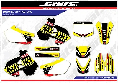 1999 2000 Graphics Kit For SUZUKI RM250 99 00 RM 250 250RM Decals Sticker Deco • $149