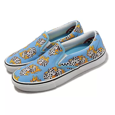 Vans Skate Slip-On Synth Blue Flame Dice Men Skate Boarding Shoes VN0A5FCABM6 • $122.10