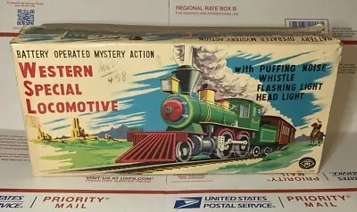 Vintage 1960s Modern Toys WESTERN SPECIAL LOCOMOTIVE Tin Train In Box WORKING NM • $60