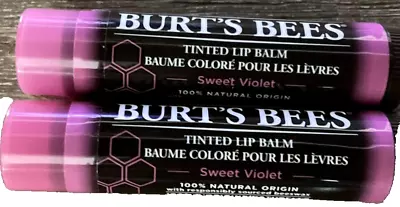 2 X BURT’S BEES TINTED LIP BALM Sweet Violet • $15