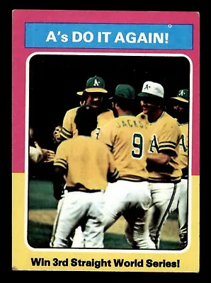 1975 Topps Baseball #466 A's Do It Again Jackson VG/EX *d3 • $8