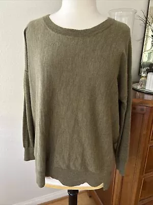 Eileen Fisher Sweater 100% Merino Wool Olive Green Size Small Mint Condition • $25