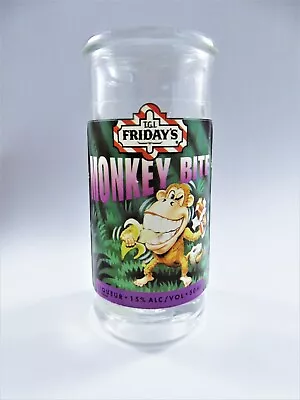 Thick Clear Shot Glass Monkey Bite T.G.I. Friday's Souvenir Colorful Label 2 Oz • $9.90