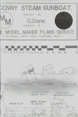  DENNY STEAM GUNBOAT  Model Maker Ship Boat Plan Designed By G. Stone • $45