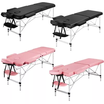 Portable Massage Table Foldable Spa Bed Tattoo Bed 2 Section Beauty Couch Bed  • £102.99