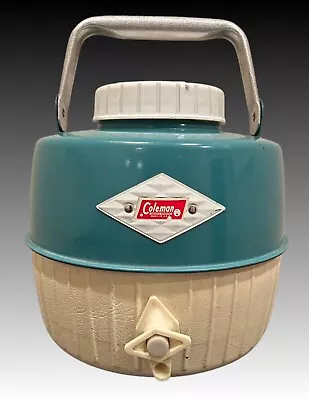Vintage 1962 Coleman Snow Lite Jug 1 Gallon Green Diamond Logo Water Cooler • $29.96