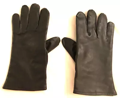 Vintage Men's Leather Gloves Illinois Glove Company Black Size 8 Wool/Poly Lined • $17.99