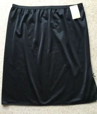 Ladies Black Cling Resist Waist Half Slip Petticoat BHS 22  L Size 16 BNWT • £4.99