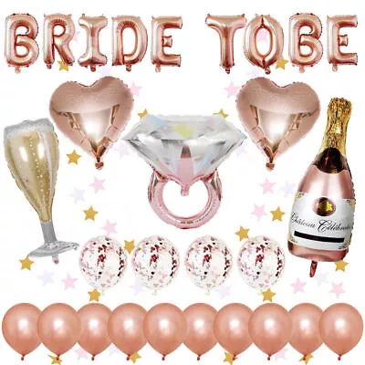 Bachelorette Party Decoration Supplies Rose Gold Bride To Be Balloons Set Decor* • $17.89