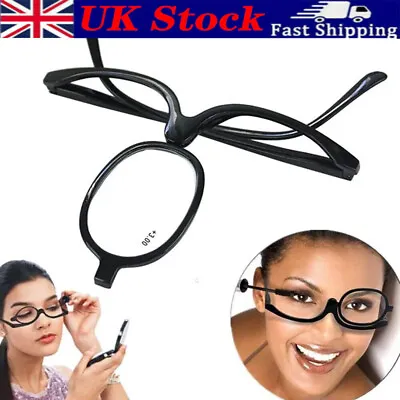 +1.00 ~+4.00 Black Make Up Reading Glasses Magnifying Eye Makeup Folding Eyewear • £5.89