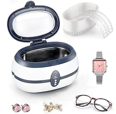 Ultrasonic Cleaner Jewelry Watch Glasses Coin Cleaning Machine Stainless Steel • $36.65