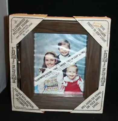 Vintage 70 S Kitsch Lighted Faux Wood Frame Wall Stand Alone Picture RARE  • $22