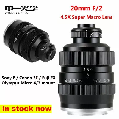 Zhongyi Mitakon 20mm F/2 4.5X Super Macro Lens For DSLR Canon Nikon Pentax Sony • $251.90